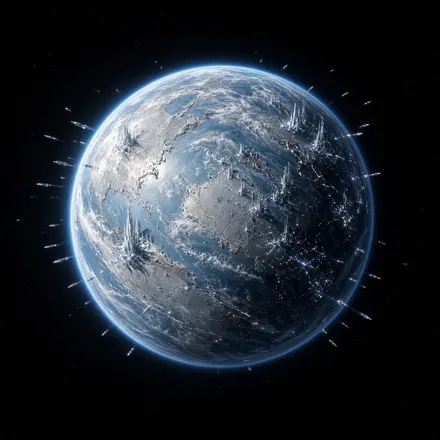 Zenetae, a silver world ringed with ships